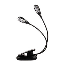Load image into Gallery viewer, Double Pole LED Reading Light 4 LEDs Adjustable Goosenecks Clip On LED Lamp  For Music Stand Book Reading And Piano Laptop Read