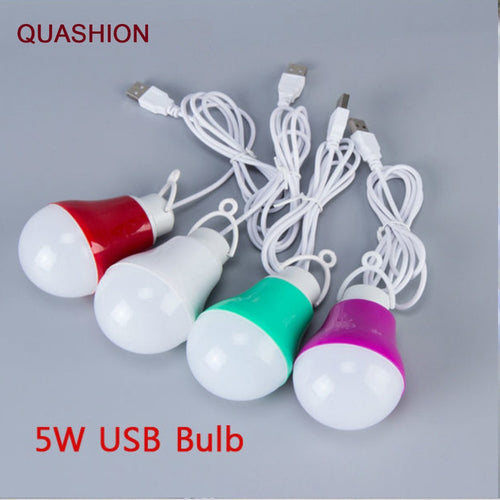 Colorful PVC 5V 5W USB Bulb Light portable Lamp LED 5730 for hiking camping Tent  travel Work With Power Bank Notebook